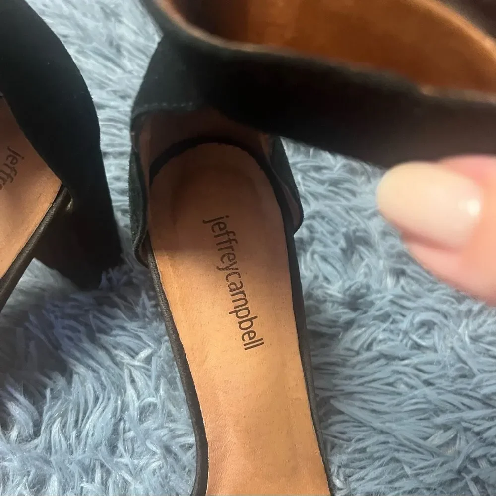 Jeffrey Campbell Black Holvey Suede Heel Sandals Size 9.5